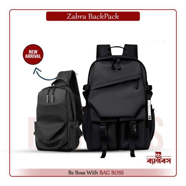 BB Combo Offer zebra Laptop bag with crossbody Bag 2p combopack