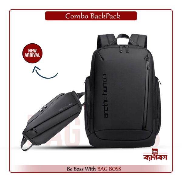 Premium Arctic Hunter Combo Offer Laptop bag with crossbody Bag 2p combopack