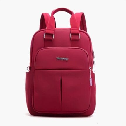 Women Girl Backpacks Stylish Lightweight Travel backpack with USB (Maroon)
