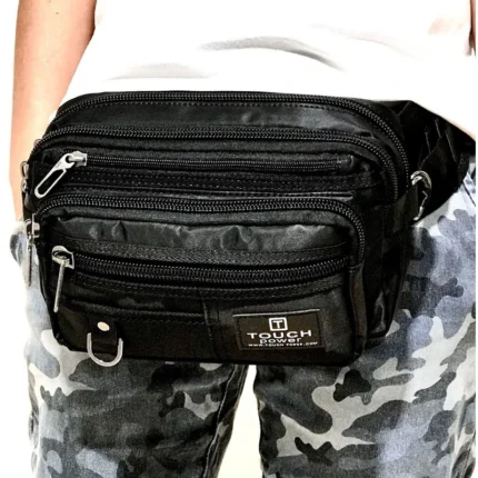 Touch Power & Tough Warrior Multi Zipper Men Waist Bag Chest Bag Pouch Bag Nylon Bag