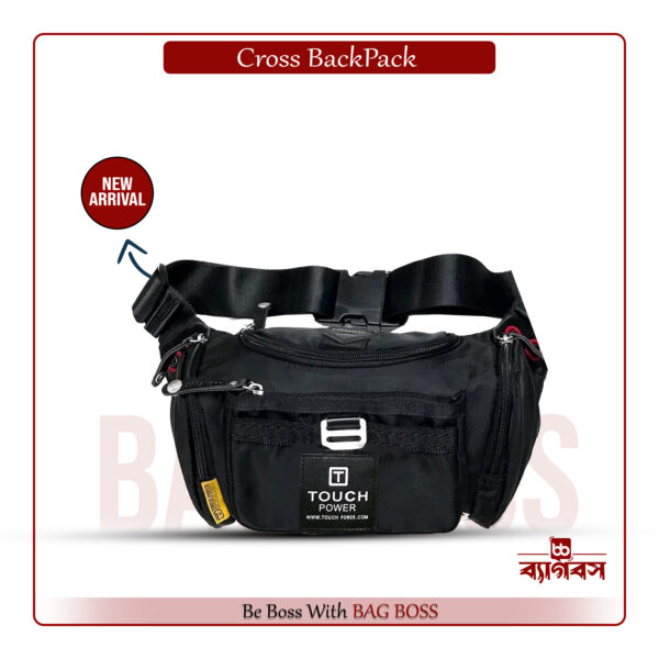Touch Power & Tough Warrior Multi Zipper Men Waist Bag Chest Bag Pouch Bag Nylon Bag