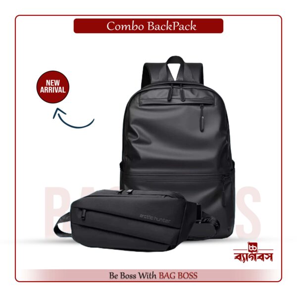 BB Combo Offer Laptop bag with crossbody Bag 2p combopack Black